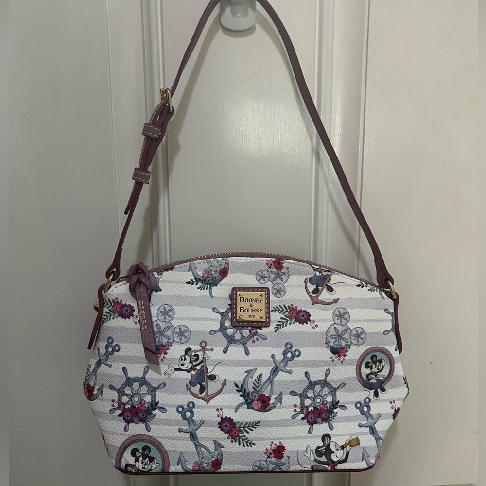 Dooney and Bourke Disney Anchors Away Minnie Mouse bag. White with lavender.